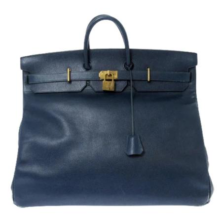 Hermès Vintage, Pre-owned Leather handbags Blauw, Dames, Maat:ONE Size