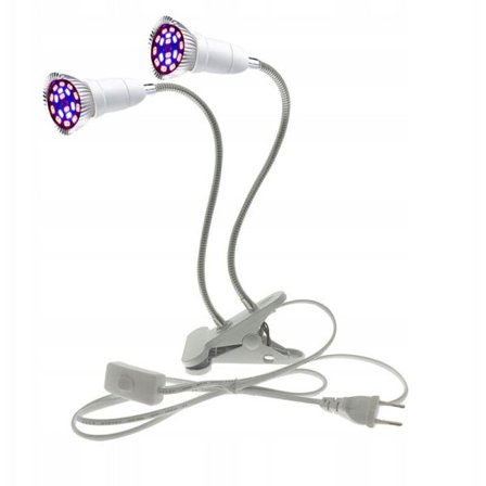 LED plantelys, 20W ansigtslys, LED plantelys til ansigt og skønhed, 20W udfyldningslys, 2 hoveder (eksklusive pærer)