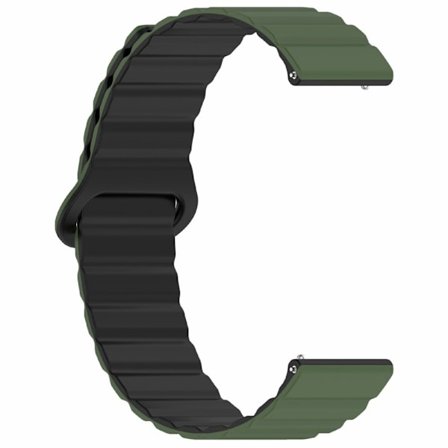 Garmin Venu 3 Silikonarmband Magnetiskt 22mm Universellt ersättningsarmband - Militärgrön + Svart