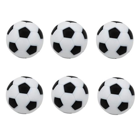 6 stk. 32 mm Bordfodbold Fodbold Foosball Bolde Udskiftning Sort