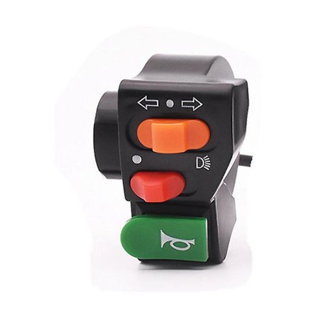 Pthene Motorcykel Styr Horn Blinklys Forlygte Strømafbryder 3 i 1 Knap E-cykel Scooter Motor Tilbehør