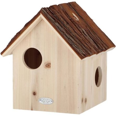 Ekorrebo för ekorrar med tak av bark