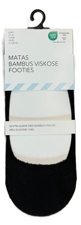 Matas Striber Bambus Viskose Footies Sort 37-41, Tøj & Bolig, Strømper, Footies
