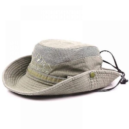 Bomulls Solhatt Herre Sommerhatt UV Beskyttelse Turhatt Fiskehatt Trekking Sammenleggbar Safarihatt Med Hakestropp Utendørs Bush Hatt Hiking Bøttehatt