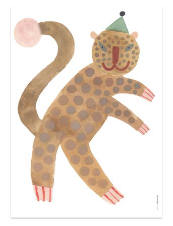 Standing Leopard Elvis - Poster Home Kids Decor Posters & Frames Posters Animal Posters Multi/mønstret OYOY Living Design