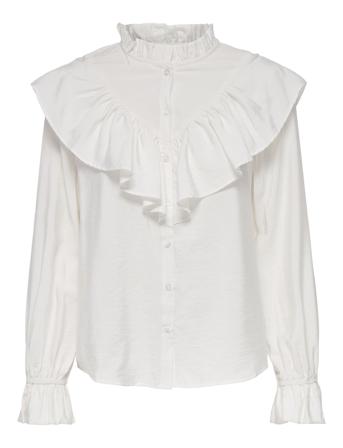 Onllina L/S Frill Top Wvn White ONLY