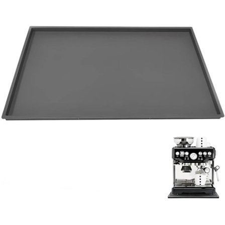 Silikone måtte under kaffemaskine - 48x30cm - skridsikker måtte til kaffemaskine - barista tilbehør - grå