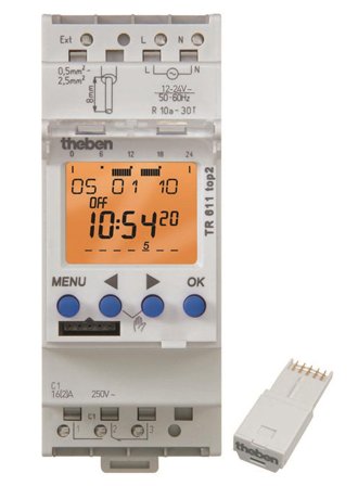 Theben 6114100 Koblingsur 12-24 V, vekselkontakt 1 kanal, Elfordeling & strømforsyning