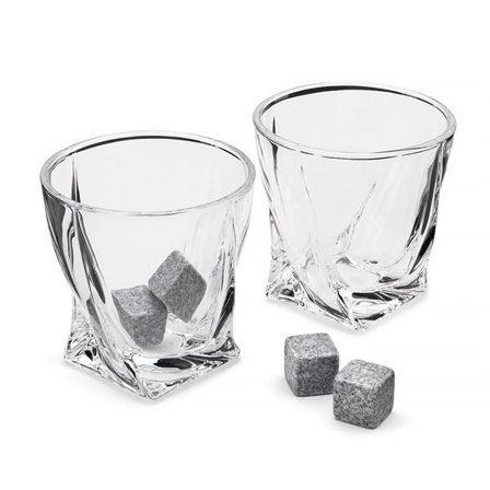 Snoede whiskyglas med 4 genanvendelige isterninger
