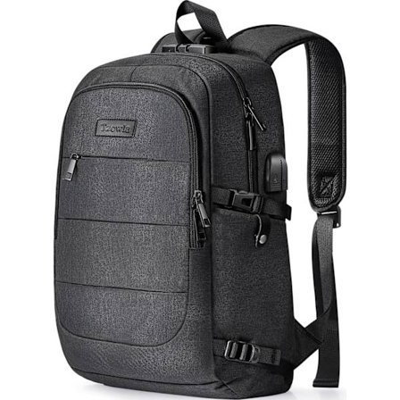 Laptop Ryggsekk Menn Vannbestandig Anti-Tyveri Skole Universitets Ryggsekk med USB-Lading Port og Lås 14/15.6 Tommers Laptop Bag Svart