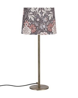Bordlampe Base med Dahlia-mønstret skjerm Brun