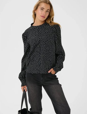 Kaffe Karea Printed Blouse - Black - 44