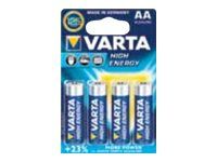 VARTA High Energy batteri - 4 x AA-type - Alkalisk