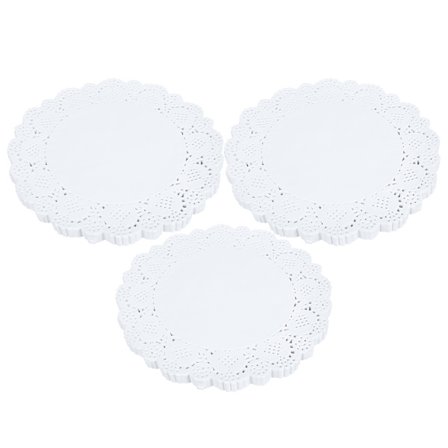 420 stk. Udhulet Dækkeservietter Papir Runde Dekorative Dækkeservietter til Kage Dessert Service Dekoration