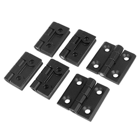 6 x Svarta Aluminium Møbler Skabsdør Hængsler 50mm X 50mm