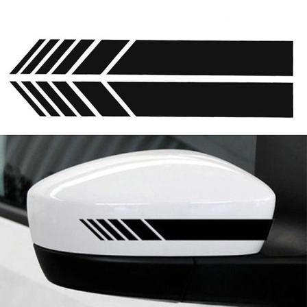 14*3 cm (svart) bilbackspegelklistermärken med ränder Pilar designränder