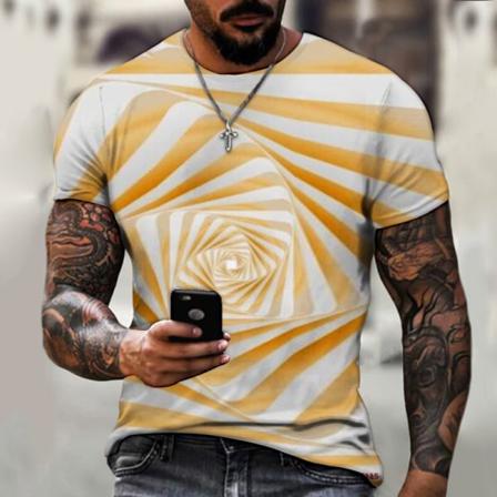 Herr Geometriskt Print Toppar Kortärmad T-shirt