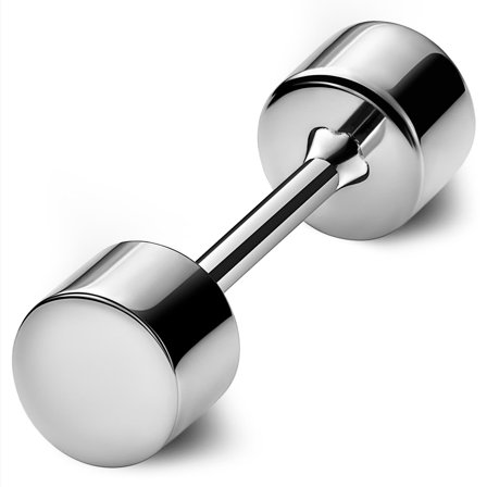 Argentia | Próba 925 | Płaski 4 mm rodowany srebrny oszukany wkręt plug dla mężczyzn - Wkręty