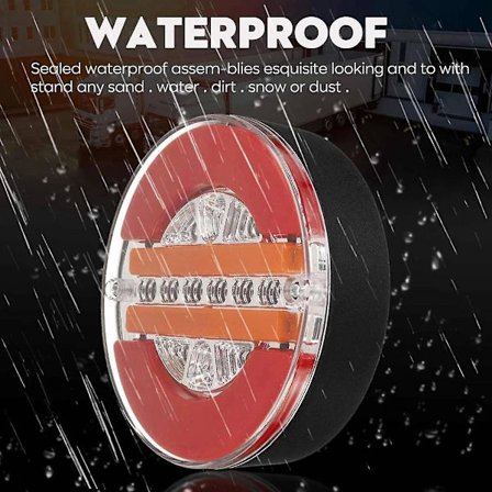 2x 4 tommers tilhenger dynamisk baklys 24v LED lastebil bremselys LED rund vannhamburger for biler