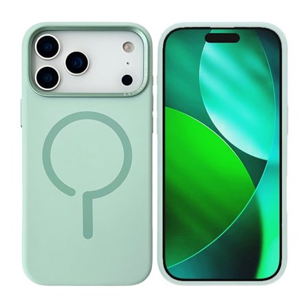 Mobilskal Silikon med Kamera Metallram för iPhone 17 Pro - Grön