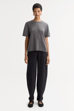 Soft Goat - Oversized t-shirt - Women cashmere sweater - S - Grey