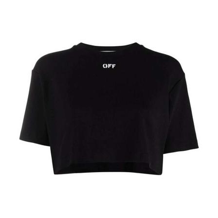 Off White T-Shirts Sort, Dame