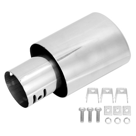 Universal bilmodifierad avgasrör av rostfritt stål, ljuddämpare, bakre ändrör, 50 mm / 2 tum