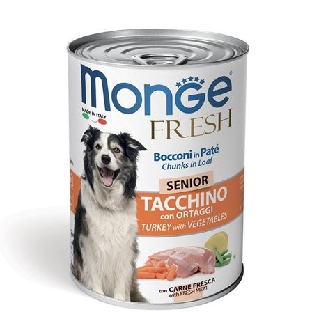 Monge Fresh Senior Tacchino con Ortaggi Per Cani Età Avanzata
