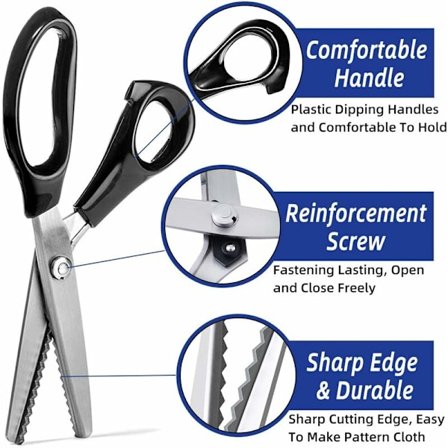 Stoffsaks, Sikksakksaks, Profesjonell Skreddersaks, Taggesaks for Sying av Stoff Meterprisen, Rustfritt Stål Sikksakksaks med