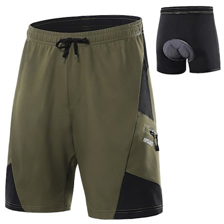 2-i-1 Polstrede Sykkelshorts med Lommer Menn Pustende Treningsshorts for Trening Sykling