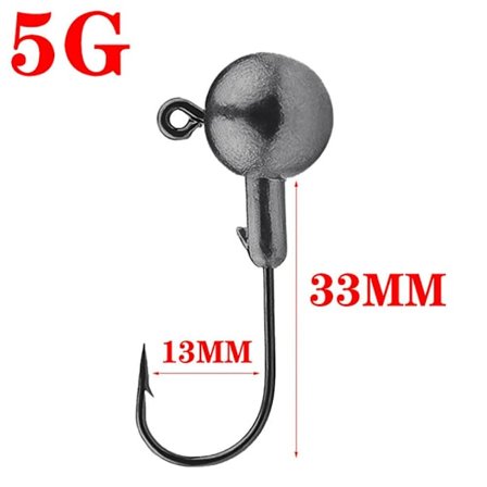 Jigghuvud Grå 5 gram 5-pack - Flera vikter