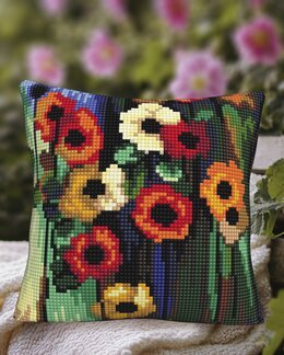 Broderikit Pude Abstrakte blomster - Collection D'Art
