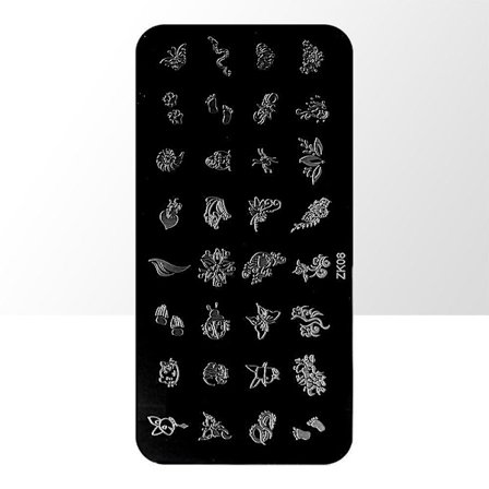 Leimauslevy - Kynsikoristeet - ZK08 - Suorakulmio