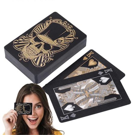 Kortspill med hodeskalle-tema – Glatt spilleplattform, fleksible kort med aluminiumsfinish