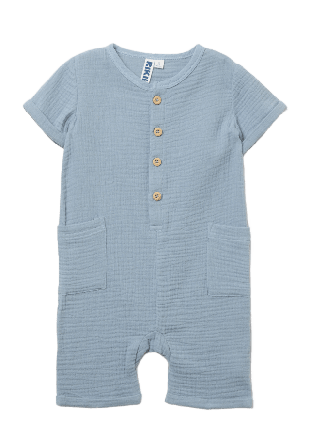 RIKIKI Onsie i krinklad bomull STELLAN Underdelar Blå 86