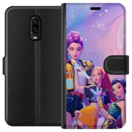 Kompatibelt Lommeboketui til OnePlus 6T Futuristiske popdamer i neonfarger med magiske detaljer mot en drømmeaktig galaksebakgrunn