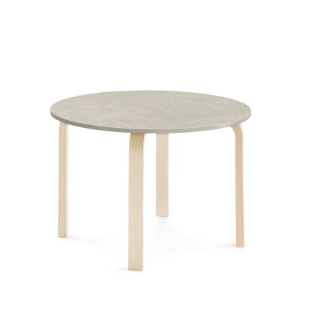 Tisch ELTON, Ø 900x590 mm, Linoleum grau, Birke