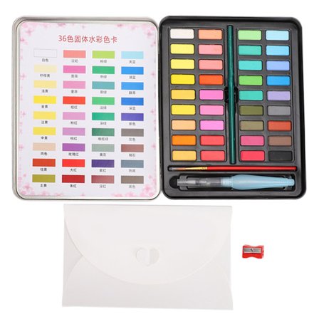 Akvarellfärg Set 36 Färger Vattenlöslig Solid Gouache Pigment Konst Målningsverktyg
