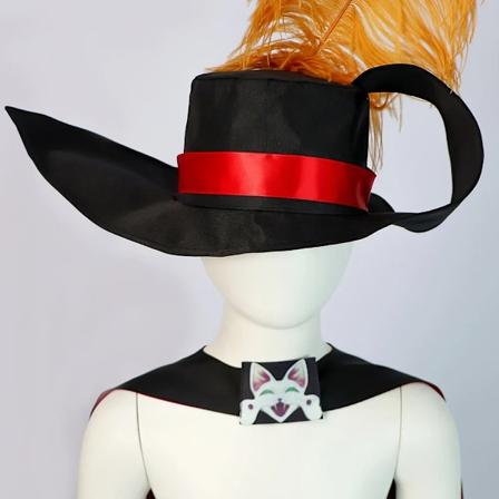 Anime Film Puss In Boots PUSS Vuxna Barn Cosplay Kostym Kappa Hatt Bälte Dräkt Katt PUSS Full Kostym Halloween Kostym S Black hat