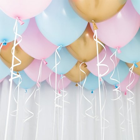Takballonger Kit Gender reveal / Babyshower Rosa Blå Guld