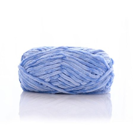 Chenille sammetsgarn Chunky stickade kardade trådar SKY BLUE