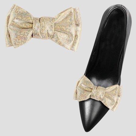 2stk Skoklips Skinnende dekorative klips CHAMPAGNE