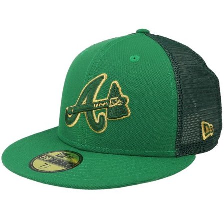 New Era - MLB Grön fitted Keps - Atlanta Braves 59FIFTY MLB St Patricks Day 23 Green Mesh Fitted @ Hatstore