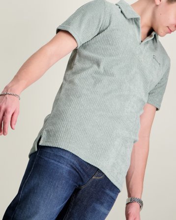 GANT Revere Collar Towelling Polo Grå Poloshirts Dreng - Kids Brand Store
