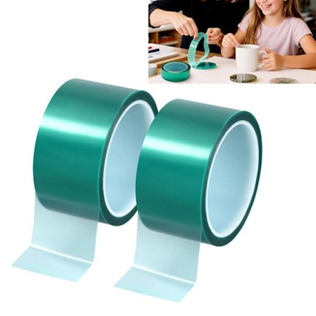 2 ruller varmebestandig tape for sublimering, 5cm x 33m, (grønn)