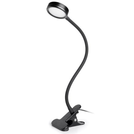 Clip-Light LED Skrivbordslampa Clamp Reading Bordsäng med Adapter Bri