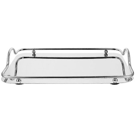 Rektangulær Bakke Bærbar Serveringsbakke Rustfrit Stål Bakke til Kaffebar Restaurant Hjem