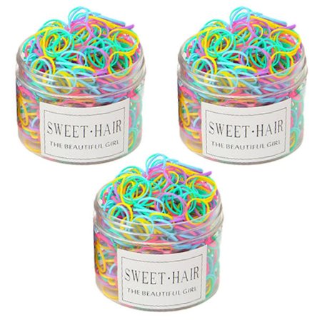 Svarta elastiska hårband gummiband mini polyband mjuka hästsvanshållare för barn flickor förpackning