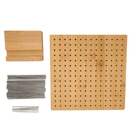 7,7 tommers firkantet blokkeringsbrett, håndstrikket blokkeringsmatte med 18 nåler