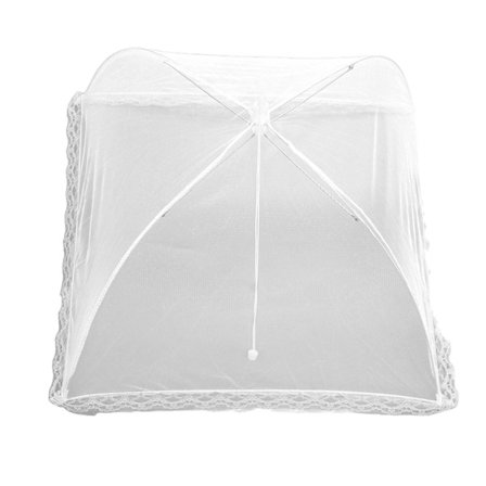 5 stk. Madovertræk Sammenklappelige Vaskbare Genanvendelige Bærbare Net Skærm Mesh Telt til Hjem Camping Picnic Hvid